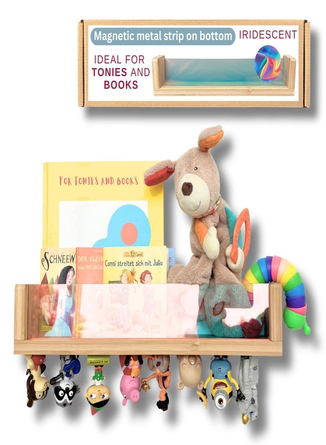 BigStep Magnetic Bookshelf for Tonies Figures - Iridescent Acrylic Front Panel and Metal Strip on Bottom to Hold Tonie Characters - Comparable to Tonies Shelf - Image 1
